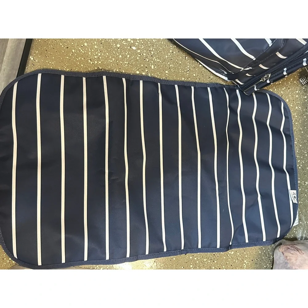JuJuBe Diaper Bag Navy White Stripe Mommy‎ Tote Messenger Bag with Changing Pad